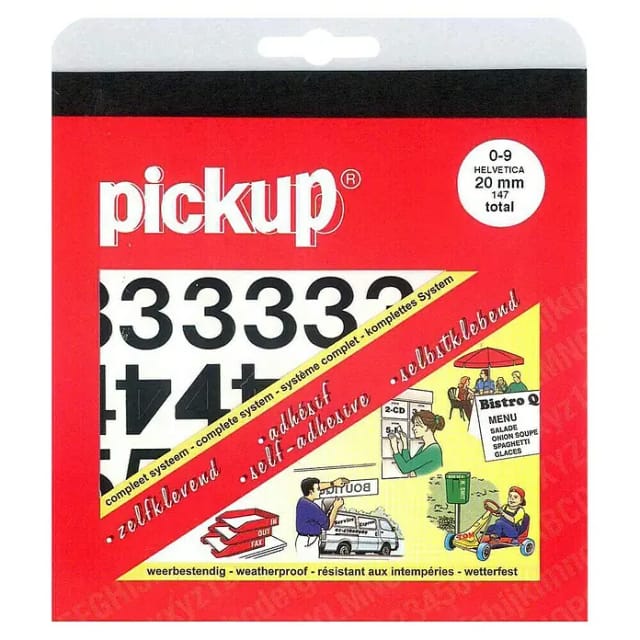 Pickup Aufkleber (Ziffern, Schwarz, Höhe: 20 mm)
