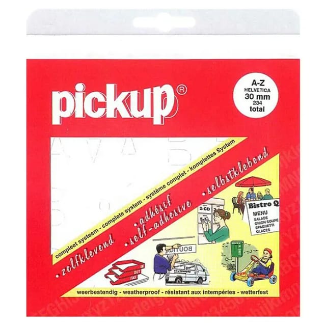 Pickup Aufkleber (Buchstaben, Weiß, Höhe: 30 mm)