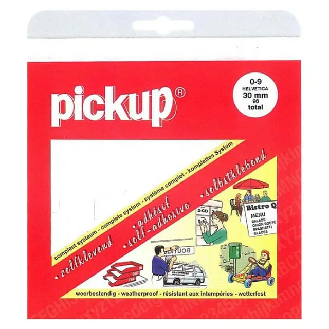 Pickup Aufkleber (Ziffern, Weiß, Höhe: 30 mm)