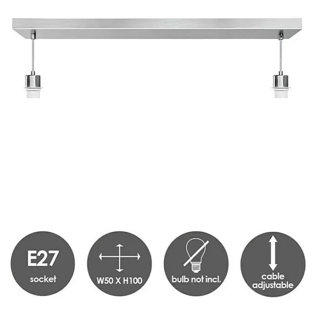 Home Sweet Home Pendelleuchte Beam 2s (L x H: 55 x 99 cm, Chrom matt, Anzahl Leuchtmittel: 2 Stk.)
