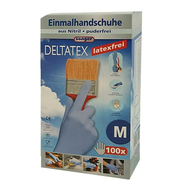 Sänger Einmalhandschuhe Deltatex (M, Blau, Nitril, 100 Stk.)