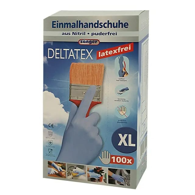 Sänger Einmalhandschuhe Deltatex (XL, Blau, Nitril, 100 Stk.)