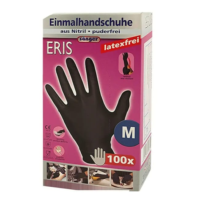 Sänger Einmalhandschuhe Eris (M, Schwarz, Nitril, 100 Stk.)