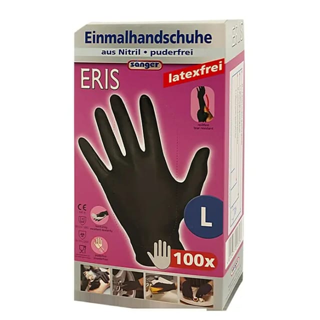 Sänger Einmalhandschuhe Eris (L, Schwarz, Nitril, 100 Stk.)