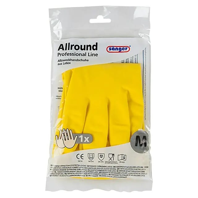 Sänger Professional Line Haushaltshandschuhe Allround (M, Gelb, Latex)