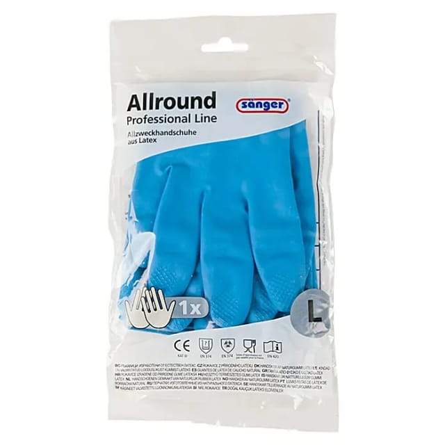 Sänger Professional Line Haushaltshandschuhe Allround (L, Blau, Latex)