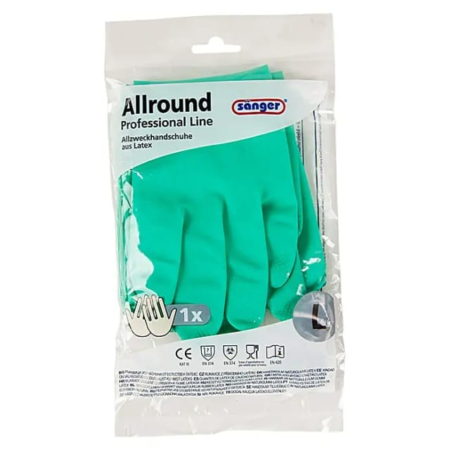 Sänger Professional Line Haushaltshandschuhe Allround (L, Grün, Latex)