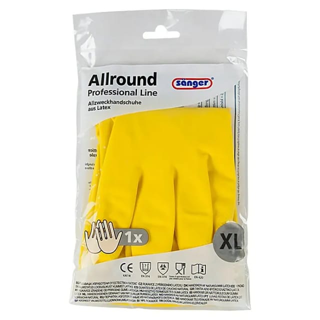 Sänger Professional Line Haushaltshandschuhe Allround (XL, Gelb, Latex)