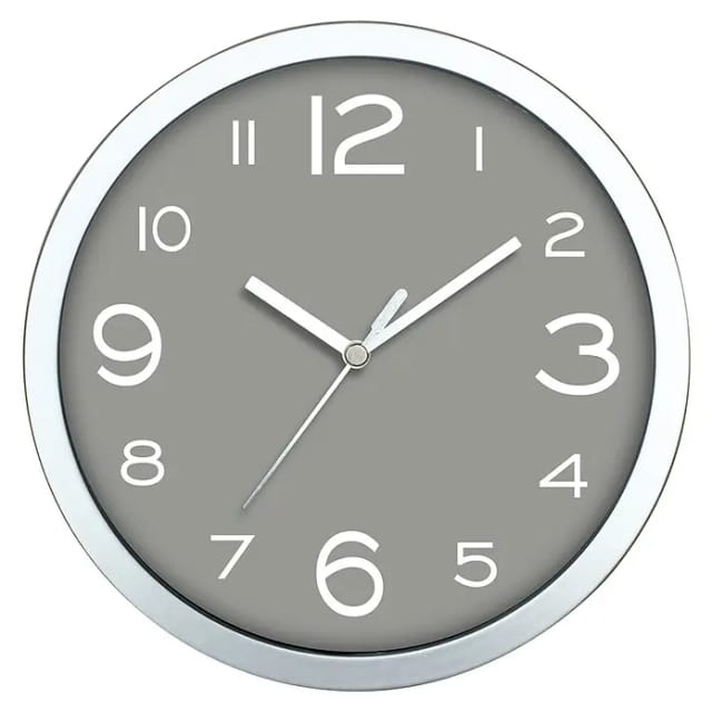 Wanduhr Basic (Durchmesser: 20 cm, Silber)