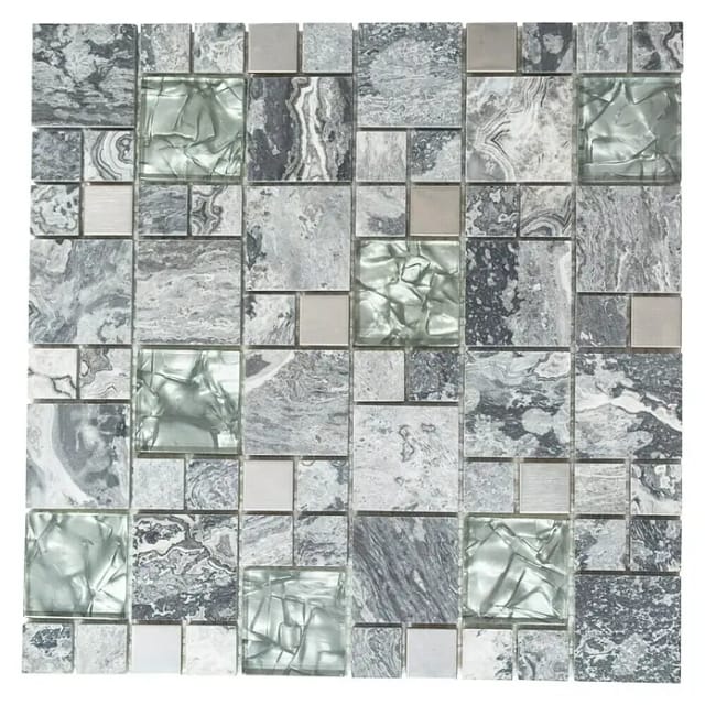 Mosaikfliese Crystal Mix XCM MC609 (30 x 30 cm, Grau, Matt)