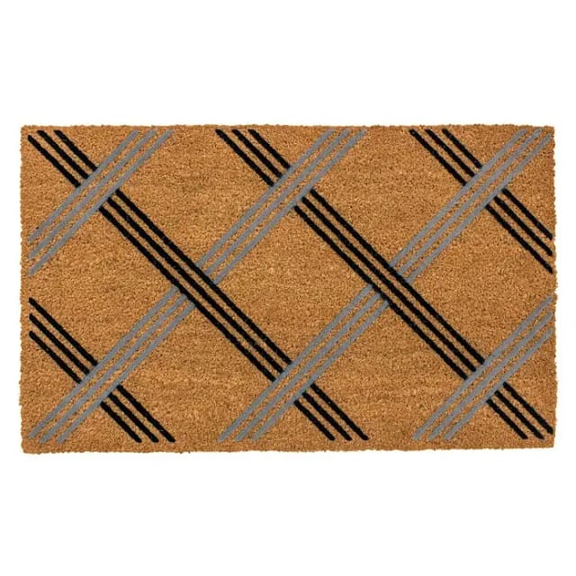 Astra Coco Fußmatte Design (45 x 75 cm, Kokosbraun/Schwarz, Material Nutzschicht: 100 % Kokos, Karo, Kokos)