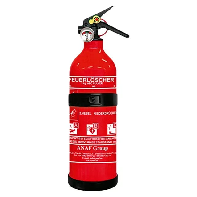 ANAF Dauerdruck-Pulverfeuerlöscher (1 kg, Norm: DIN EN 3)