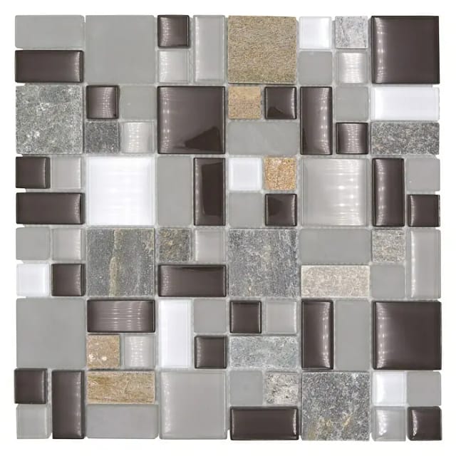 Mosaikfliese Crystal Mix XCM MC619 (30 x 30 cm, Grau, Matt)