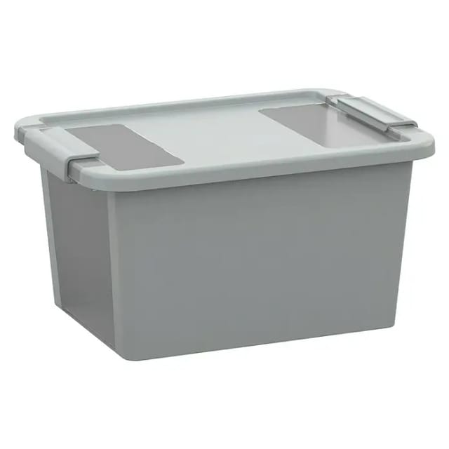 KIS Aufbewahrungsbox Bi-Box (L x B x H: 36,5 x 26 x 19 cm, Grau, Mit Deckel)