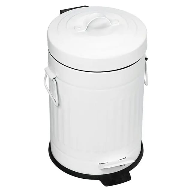 Venus Treteimer Tonne (3 l, Metall, Weiß)