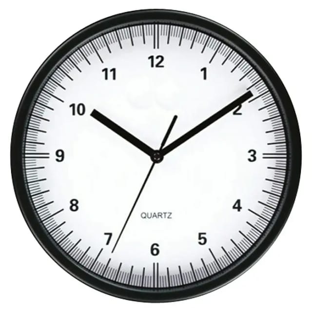 Wanduhr (Durchmesser: 25 cm, Schwarz)