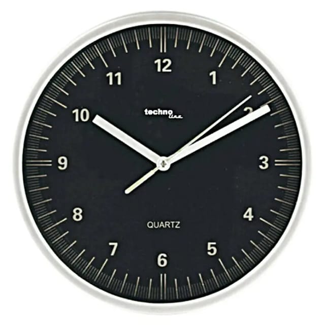 Wanduhr (Durchmesser: 25 cm, Weiß)