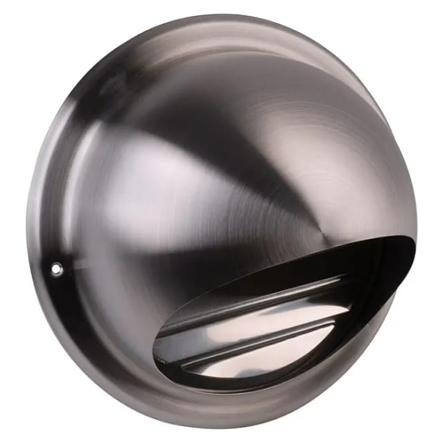 Air-Circle Design-Ablufthaube (Durchmesser Anschlussstutzen: 100 mm, Mit Fliegennetz, Edelstahl)