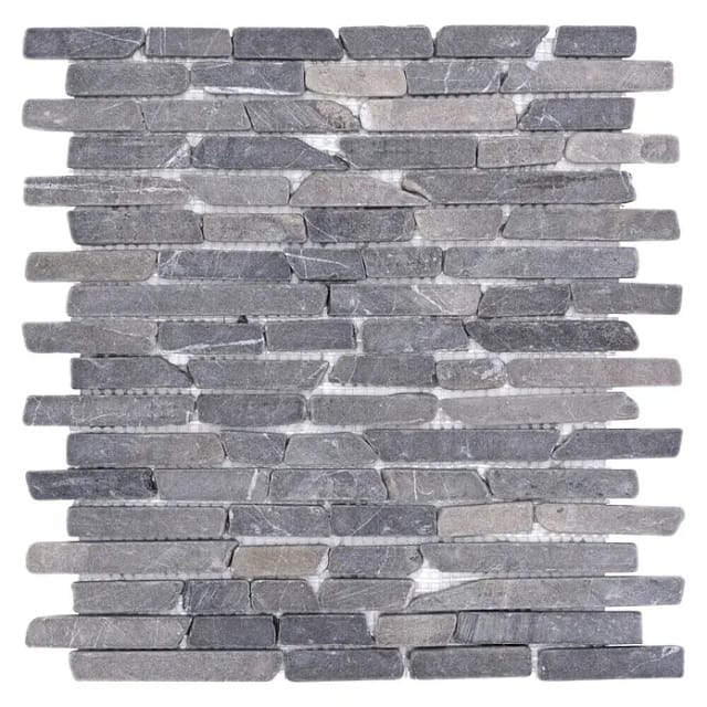 Mosaikfliese MOS BRICK 125 (30,5 x 30,5 cm, Schwarz, Matt)