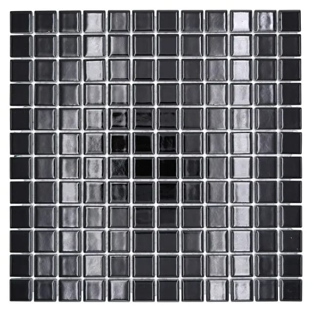 Mosaikfliese Quadrat Uni CG 144 (29,8 x 29,8 cm, Schwarz, Glänzend)