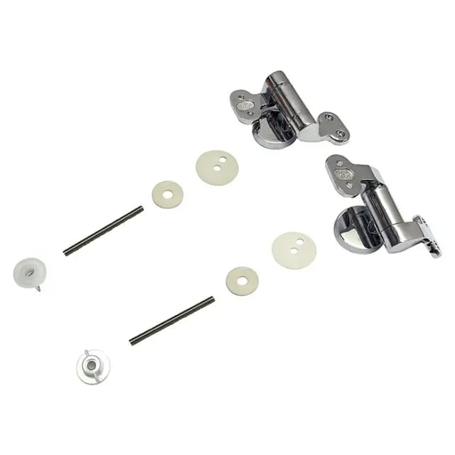 Poseidon Ersatzscharnierbefestigungs-Set (L x B: 6 x 8,5 cm, Metall, Passend für: WC-Sitze aus MDF, Ermöglicht Absenkautomatik)
