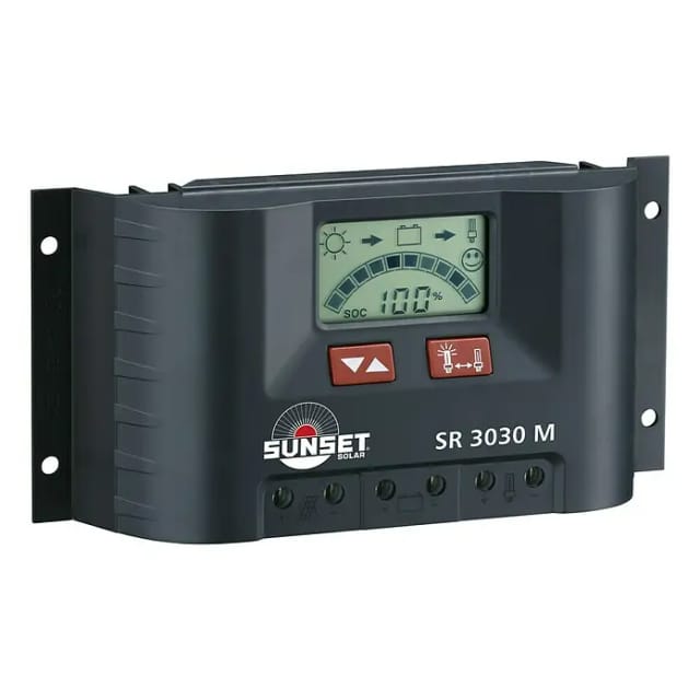 Sunset Solarladeregler SR3030M (Max. Laststrom: 30 A, 12 V - 24 V, Display)