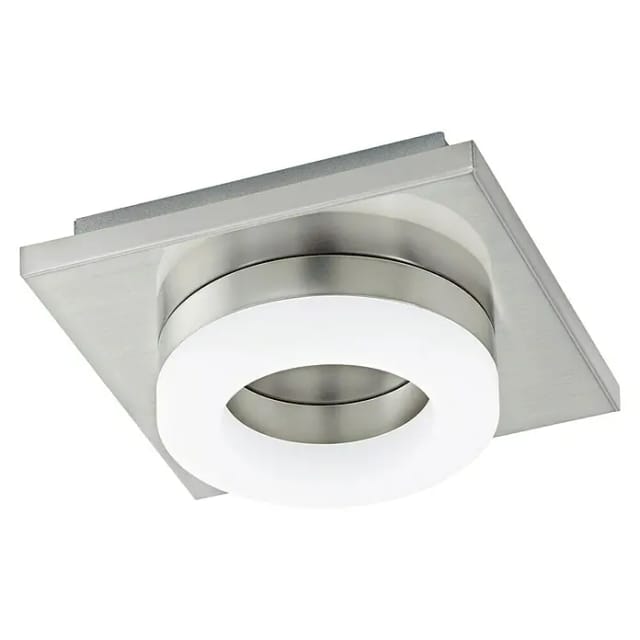 Eglo LED-Wand- & Deckenleuchte Bressanone (3,8 W, L x B x H: 14,5 x 14,5 x 5,5 cm, Nickel matt, Warmweiß)