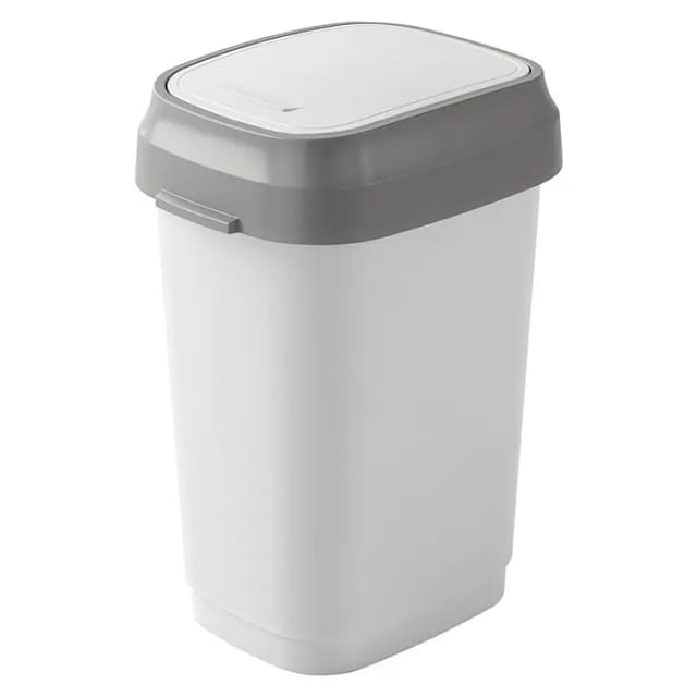 KIS Schwingdeckeleimer Dual Swing (10 l, Weiß/Grau, Kunststoff)