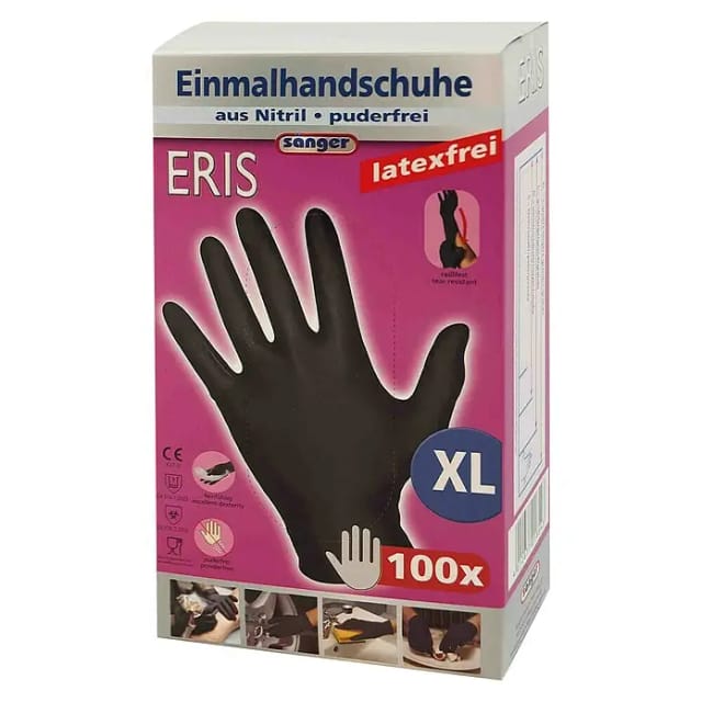 Sänger Einmalhandschuhe Eris (XL, Schwarz, Nitril, 100 Stk.)