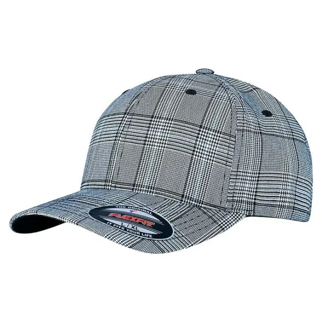 Flexfit Baseballkappe Glen Check (S/M, Schwarz/Weiß)