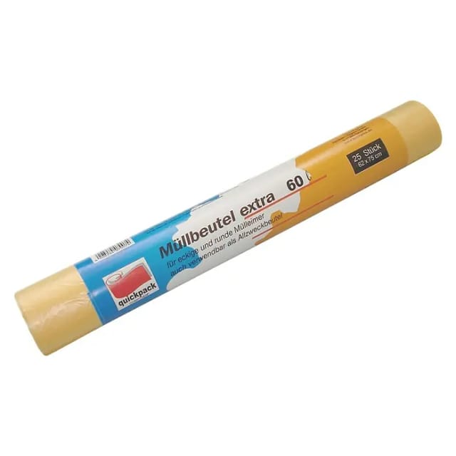 Quickpack Müllbeutel (Fassungsvermögen: 60 l, 25 Stk., Gelb)