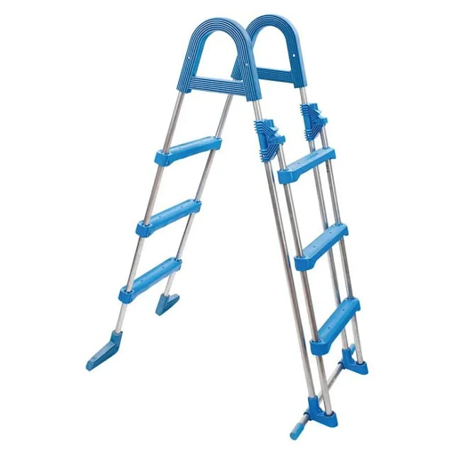 myPool Poolleiter (Passend für: Poolhöhe 120 cm, Edelstahl, Blau/Silber)