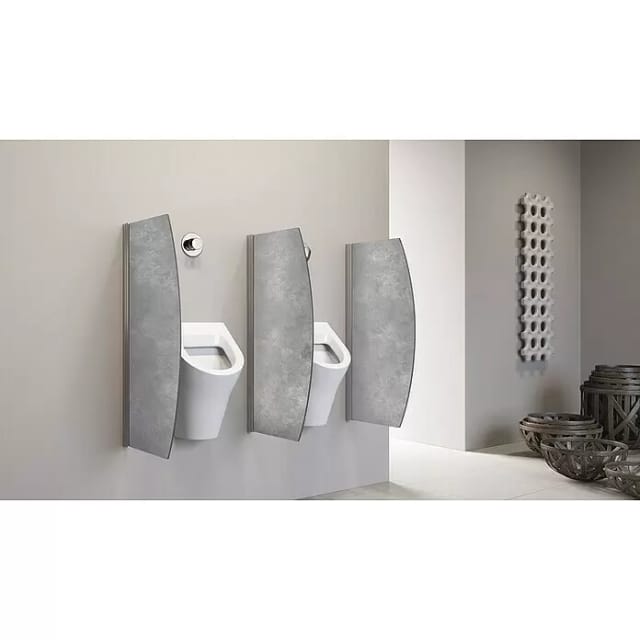 GEO Urinal-Trennwand Radius 10 (50 x 90 cm, Aluminium, Villar)