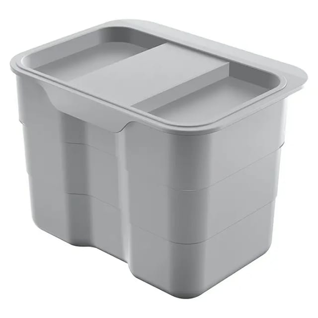 essensa Einbaumülleimer Biobin Aufbewahrungsbox (4,2 l, Kunststoff, Hellgrau)