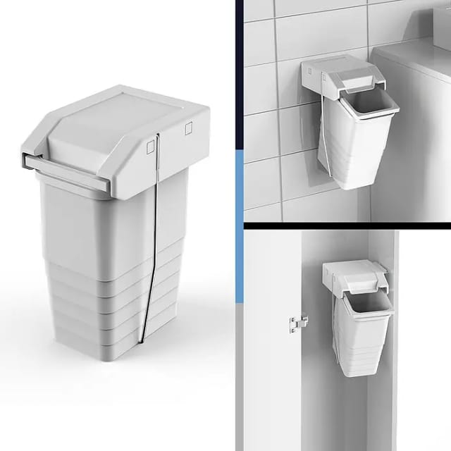 essensa Standard Mülleimer Single (8 l, Kunststoff, Weiß)