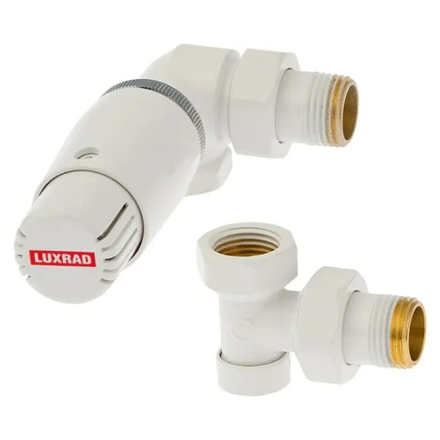 Admiral Thermostatventil-Set (Winkeleck Links, Weiß)