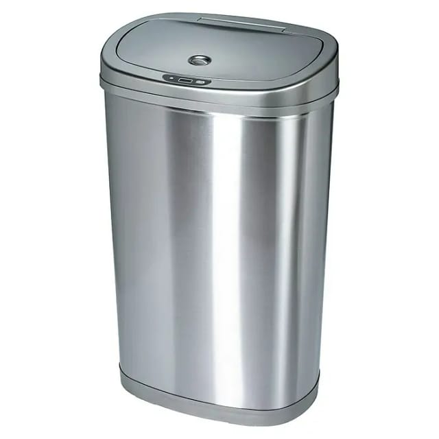 Sensormülleimer (50 l, Edelstahl, Silber)