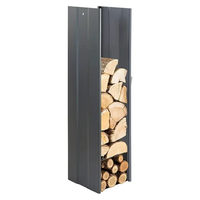 Holzkorb Fabrizio (30 x 27 x 110 cm, Stahl, Schwarz)