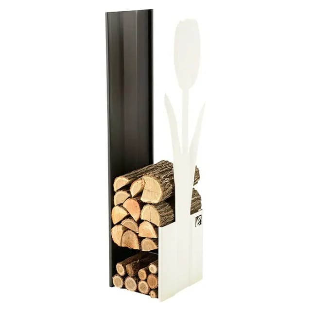 Holzkorb Fiore B (30 x 27 x 110 cm, Stahl, Schwarz/Weiß)