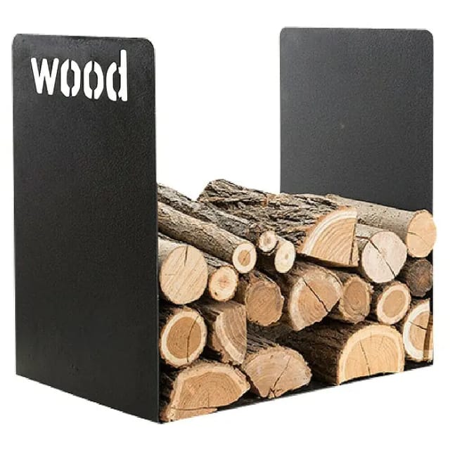 Holzkorb Wood (50 x 35 x 49,5 cm, Stahl, Schwarz)