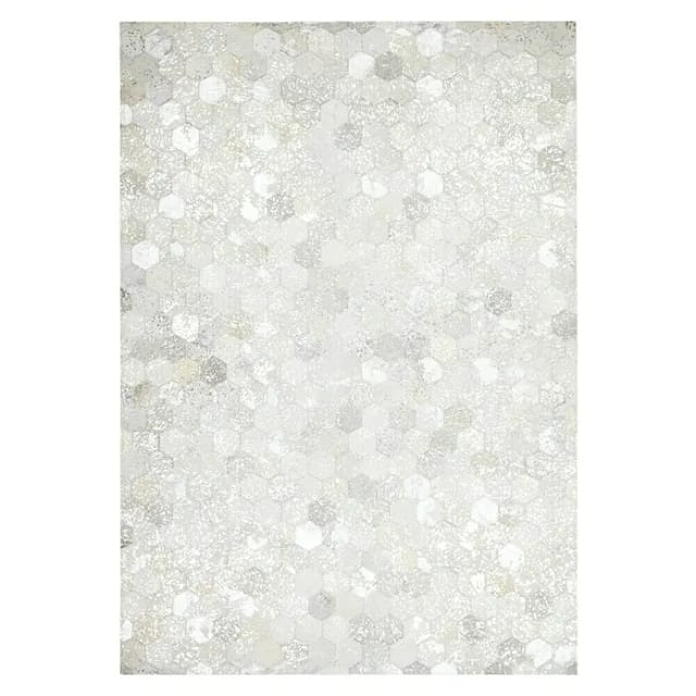 Kayoom Lederteppich Dazzle 200 (Grau/Silber, 170 x 120 cm, 100 % Leder)