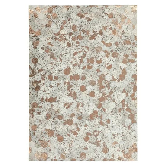 Kayoom Lederteppich Dazzle 200 (Elfenbein/Chrom, 150 x 80 cm, 100 % Leder)