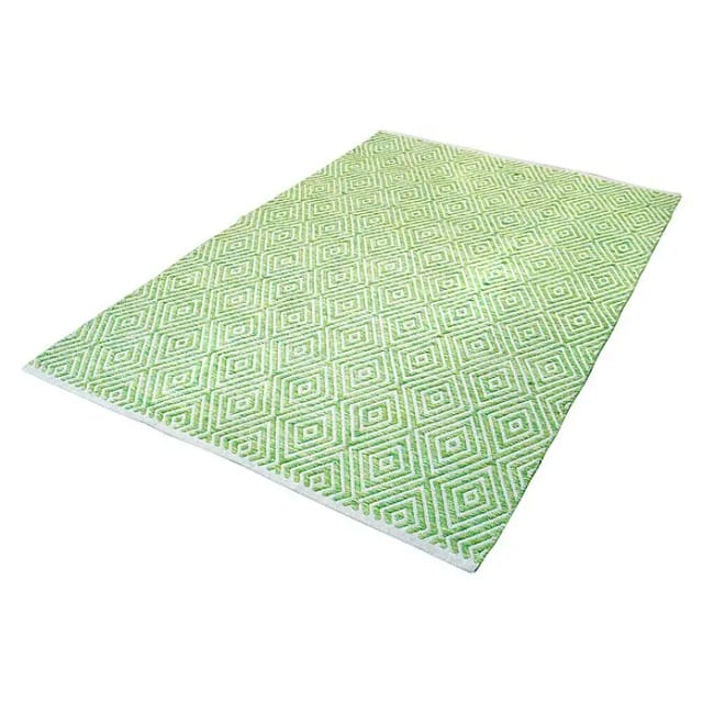 Kayoom Flachgewebeteppich Cocktail 300 (Grün, 170 x 120 cm, 100% Baumwolle)