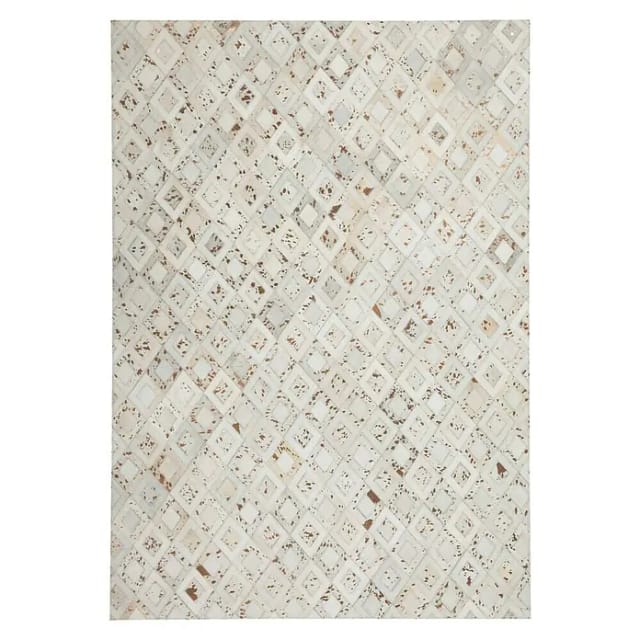Kayoom Lederteppich Dazzle 100 (Elfenbein/Chrom, 230 x 160 cm, 100 % Leder)