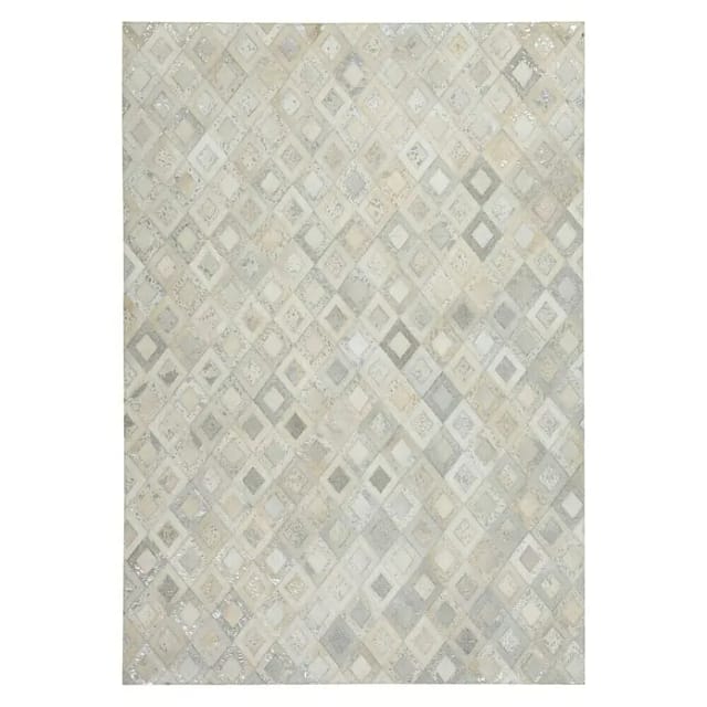 Kayoom Lederteppich Dazzle 100 (Grau/Silber, 230 x 160 cm, 100 % Leder)