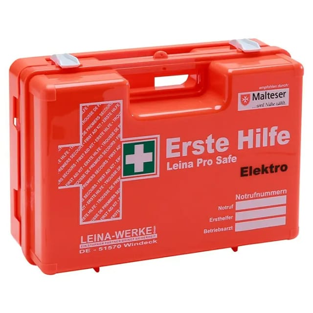 Leina-Werke Erste-Hilfe-Koffer Pro Safe Elektro (DIN 13157, Elektrobetriebe, Orange)