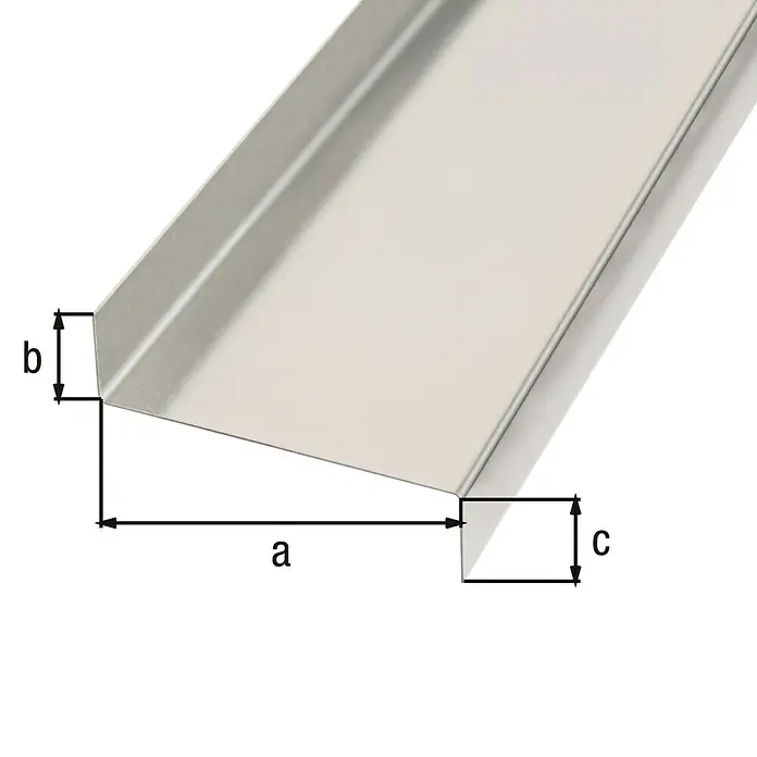 Alberts Glattblech Gekantet (L x B x H: 1.000 x 63 x 36 mm, Stärke: 0,5 mm, Z-Form, Aluminium)