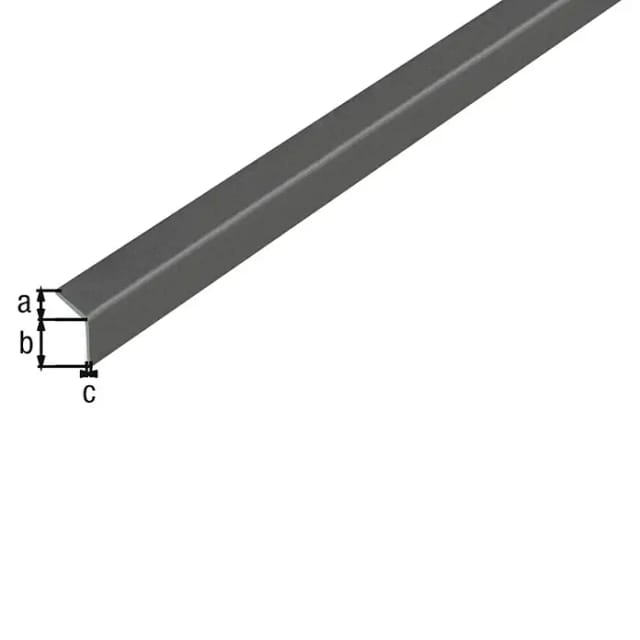 Alberts Winkelprofil selbstklebend (1.000 x 20 x 20 mm, Stärke: 1,5 mm, Kunststoff, Grau Metallic)