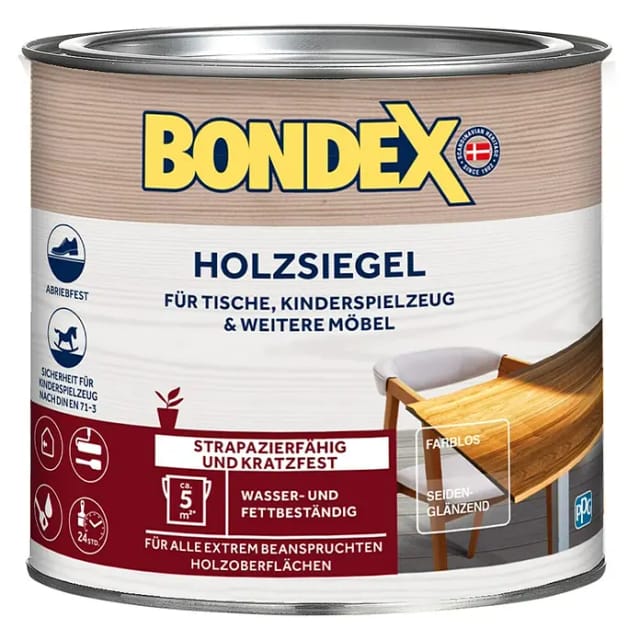 Bondex Klarlack Holzsiegel (Farblos, Seidenglänzend, 250 ml, Wasserbasiert)