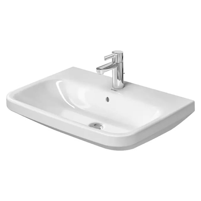 Duravit DuraStyle Waschtisch Typ 2 (65 x 44 cm, Ohne Spezialglasur, Hahnloch: Mitte, Mit Überlauf, Weiß)